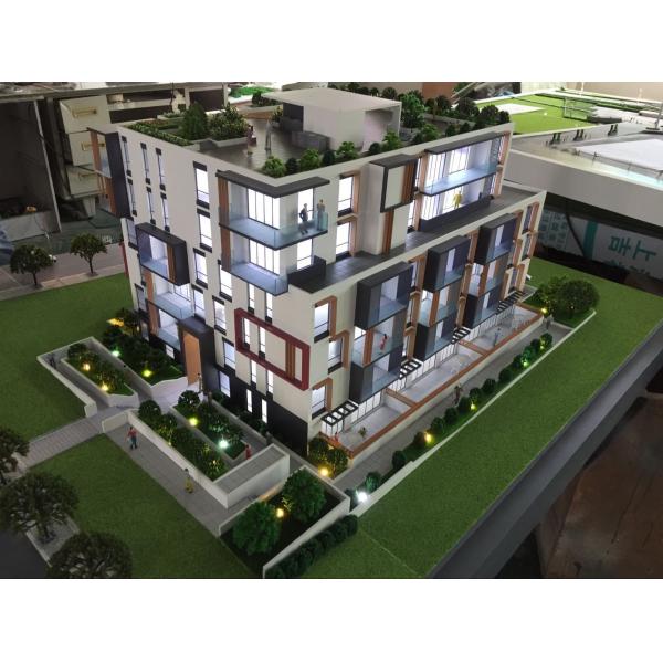 Scale building model of residential house , model architect with led lighting