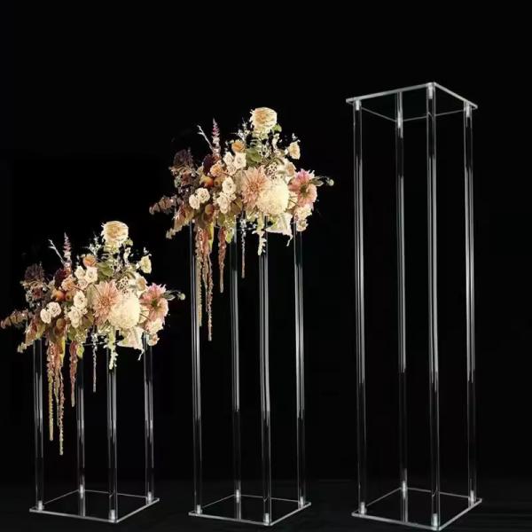 Wholesale Square Acrylic Flower Stand for Wedding Event Centerpieces Decoration