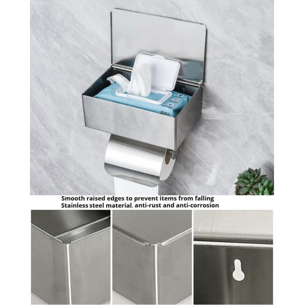 Large Stainless Steel Toilet Paper Dispenser Multifunctional Multipurpose