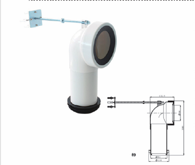 Modern 90-Degree Bend P-Type Steam Trap Sewage Polyvinyl Chloride Pipe HP Bathroom Toilet Drainage WC Pan Connector