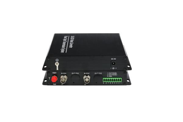 2 channel SDI fiber extender cctv video transmitter and receiver Support SMPTE-292M / SMPTE-259M
