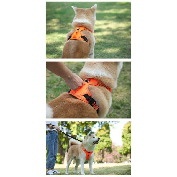 Nylon Dog Harness Control Handle Breathable Mesh Reflective Design Custom Logo Decoration
