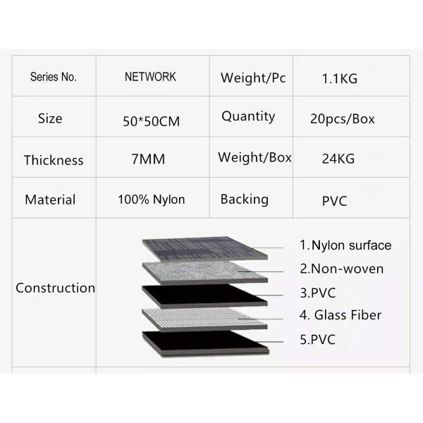 Commercial Cut Pile Nylon Carpet Tile Square Striped Pattern for Office and Hotel Rooms