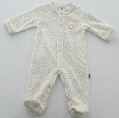 Snap Button Baby Footed Rompers Baby Girl Velvet Romper With Feet All Over Print