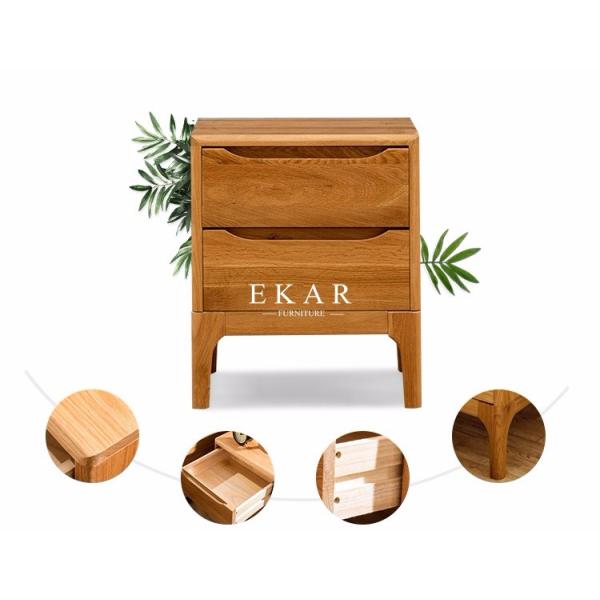 European Style Bedroom Furniture Imported Oak Night Stand Bedside Table Wood