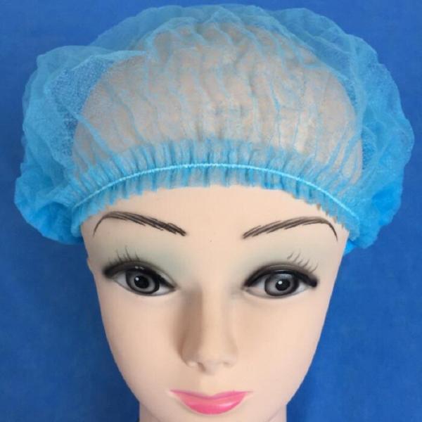 Shower Disposable Cap Double Ribbon Pleated Anti Dust Non Woven General Size