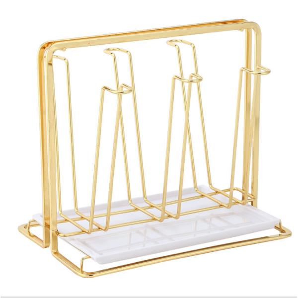 Golden SS W140mm Cup Hanging Stand , 6KG Loading Kitchen Wine Glass Rack