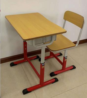 Ergonomic School Desk And Chair 650*450MM Wood Table Top Adjustable Steel Tube