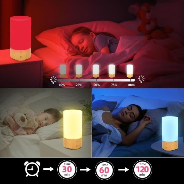 Adjustable Brightness Sleep Aid Lamp 100V - 240V Red LED Night Lights With 4 Light Modes