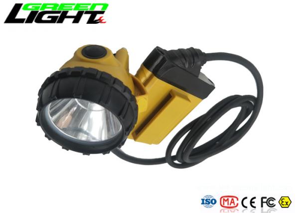10.4Ah 25000lux LED Corded Cap Lamps 800mA 3W For Coal Mining