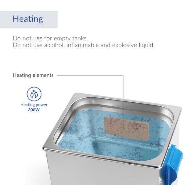 ювелирные изделия нержавеющей стали уборщика еды 200W 10L ультразвуковые для небольших частей металла