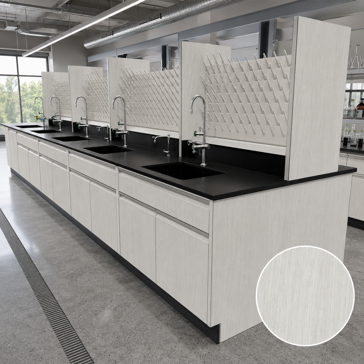 Chemical Resistant Epoxy Resin Lab Countertops | HPL Phenolic Resin Lab Workbench for School & Research Laboratory