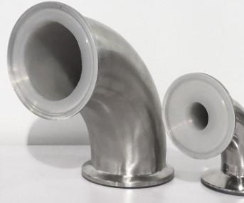 SS304 PFA Pipe Fittings 90 Degree Tri Clamp Fittings For Pharmaceutical Industry