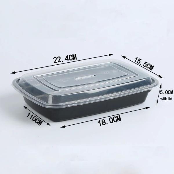 15 Pack Disposable Meal Prep Containers with Lids Stackable Plastic Bento Lunch Box