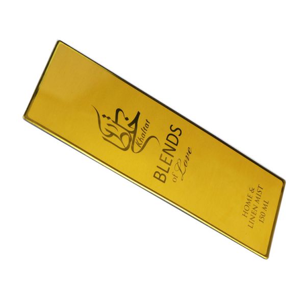 Aluminum Metal Perfume Label Gold Metal Adhesive Label Waterproof