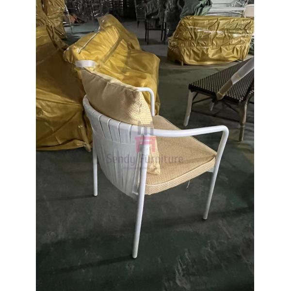 Aluminum Frame Patio Arm Chair For Outdoor Use With Cushion