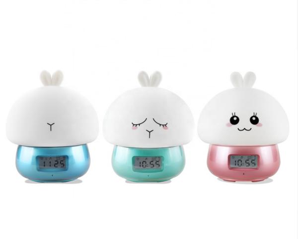 DC5V Silicone Night Light Alarm Clock 1000mA Battery For Kids