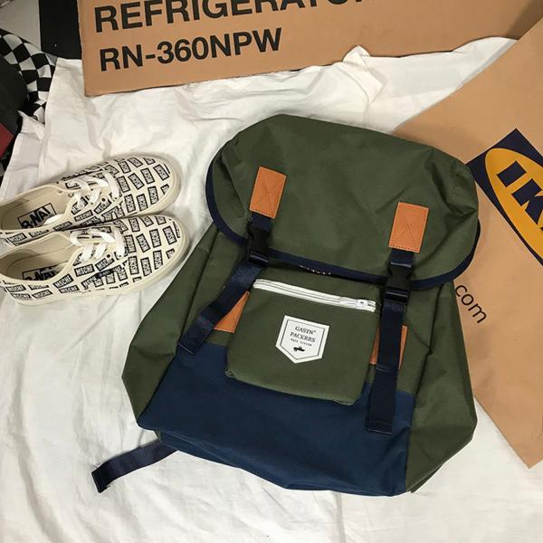 Japan and South Korea UL ZZAG leisure Joker contrast color backpack large capacity simple personality cool student bag