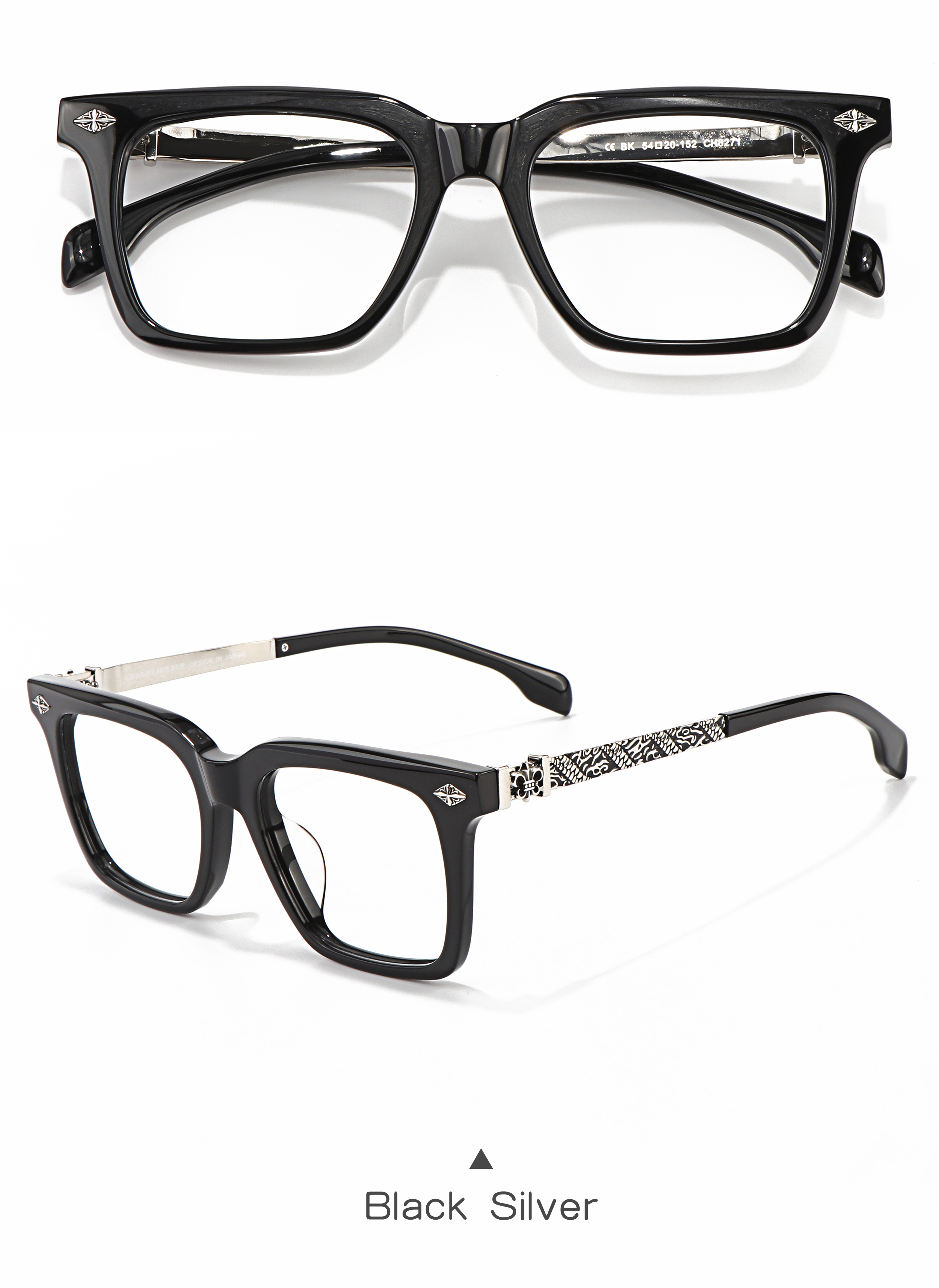 2025 Trending Optical Medical Eyewear Eyeglasses Frames Print Geometric Rectangle Lightweight Fast Delivery Unisex Y2k Glasses