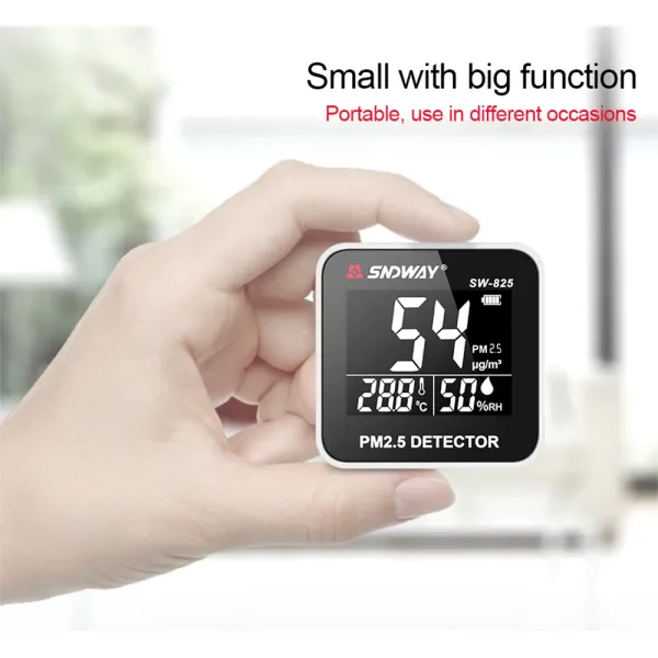 Portable PM2.5 Detector Air Quality Monitor with Laser Detection Humidity Meter