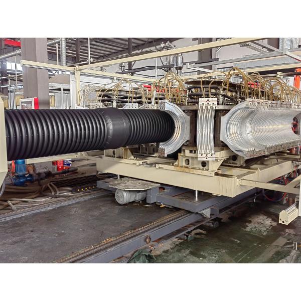 Double Wall Corrugated Pipe Extrusion Line With Vacuum Forming And Aluminium Alloy Mould Material Diameter 16-1500mm