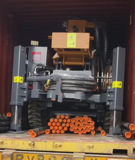 Africa ST260 Tire Type Drill Rig With Mud Pump / Air Compressor