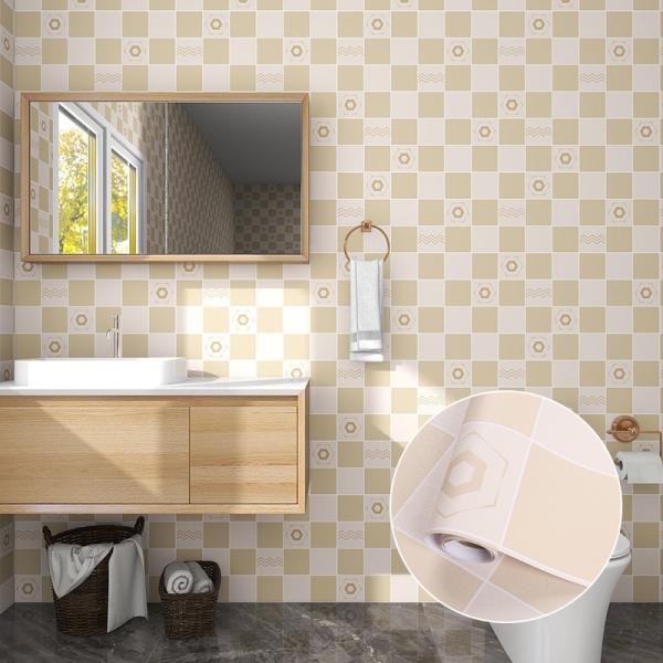 Ceramic Tile Brick Design Waterproof Wallpaper for Kitchen 3D PVC Self Adhesive Tile Wall Sticker