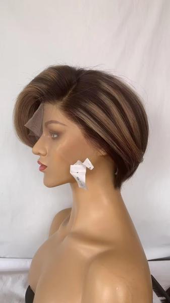 13x4 frontal lace wig short human hair wig piano color hair brazilian hair for black women