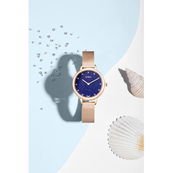 Кварц верхнего сегмента стальной полосы наблюдает дам с звездной шкалой неба и ремнем сетки