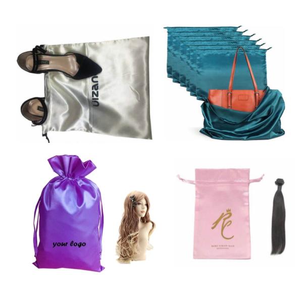 Bulk Satin Drawstring Dust Bag Gift Pouch For Makeup Storage