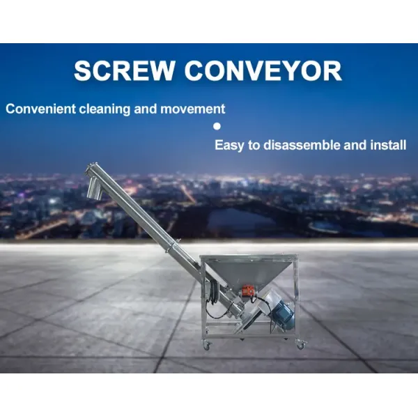 300mm SS Screw Conveyor Customized Incline Conveyor With Hopper