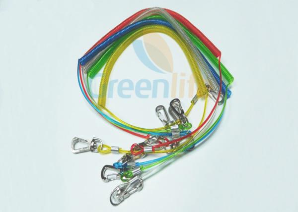 Colorful TPU Coated Paddle Leash For Kayak Braided Steel Fishing Spring Tethers