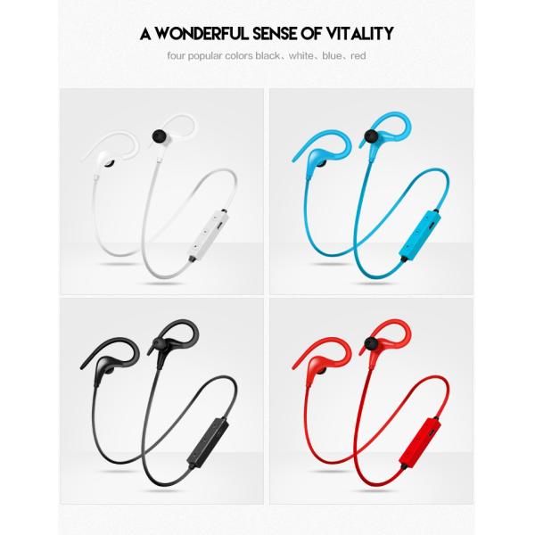 Rubber Earhook DC5v 2.48GHz Sports Bluetooth Earphones For Fitness