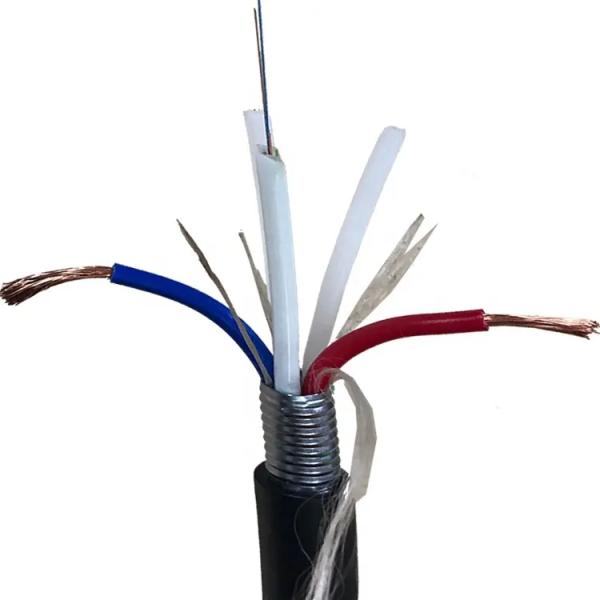 Cable de fibra óptica híbrida OPLC de 4 núcleos con conductor de cobre