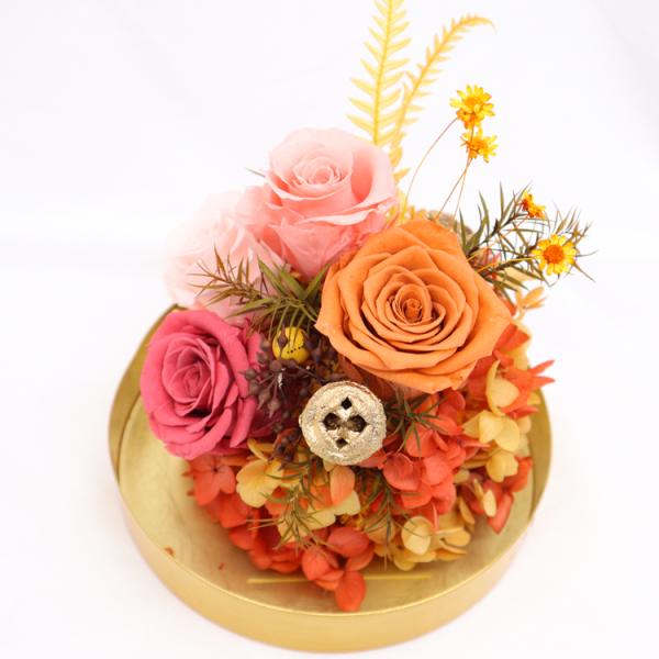 Customized Preserved Preserved Rose Glass Dome Home Decorative Christmas Gift