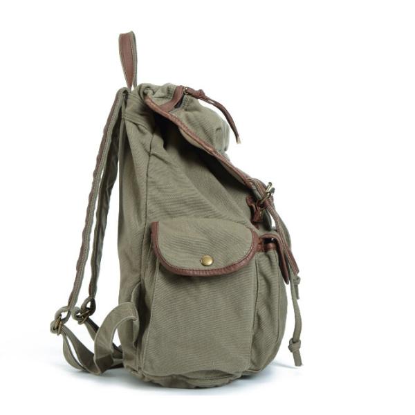 Vintage Canvas Leather Backpack School Bag Satchel For Outdoor Hiking / Climbing