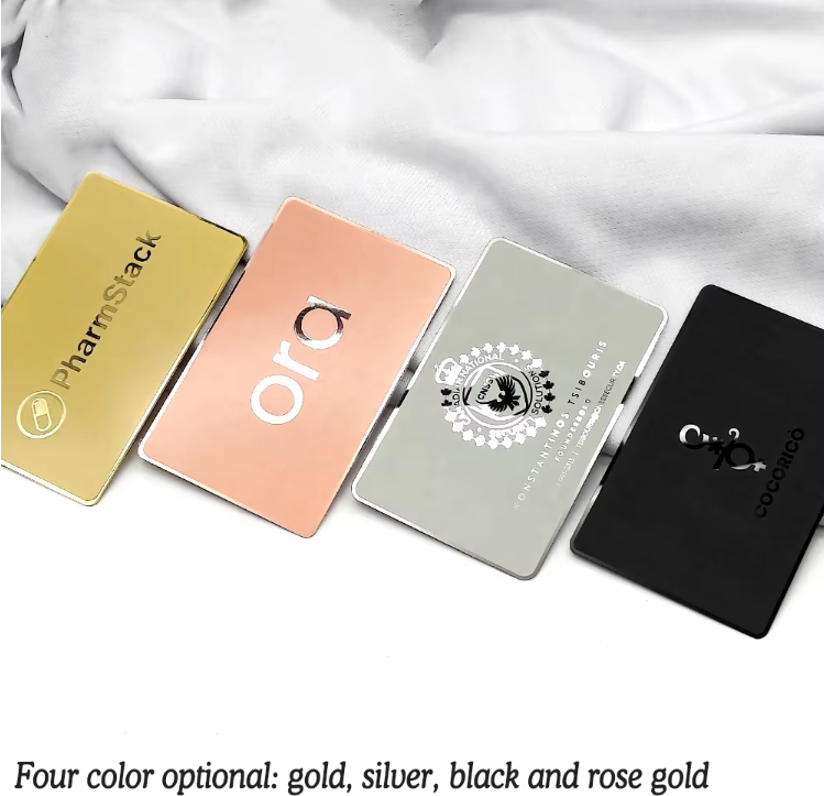 Custom Metal Mirror NFC Business Card Personalized Custom Luxury Stainless Silver Digital Smart Contact OEM Manufacture