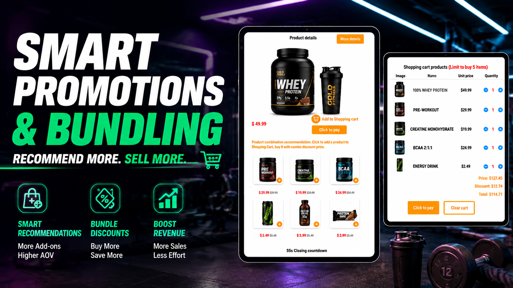WEIMI Protein Powder Vending Machine for Gyms, Fitness Centers and Sports Nutrition Retail