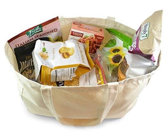 Multi Colored Cotton Shopping Tote Bags , Extra Thick Oversized Beach Tote Bags