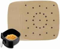 Revêtements jetables de papier parcheminé de friteuse carrée d'air non blanchis pour le vapeur