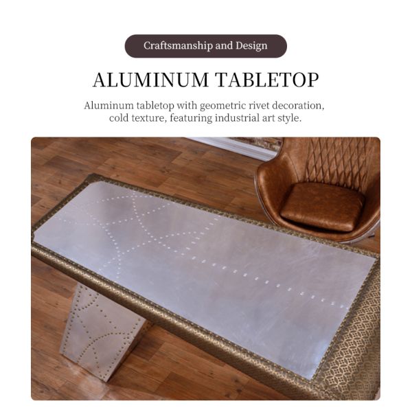 Nidea #8301 Aviator Furniture Wing Desk Vintage Aluminium Industrial Design Mid-Century Aviation Office Table