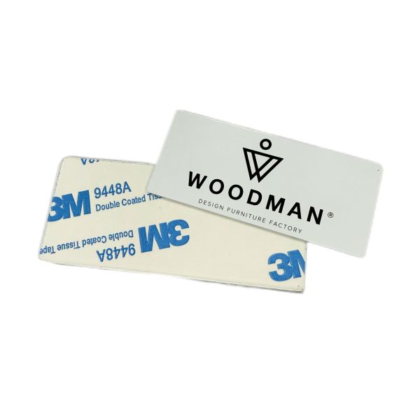 Customized Print Metal Lable Black Embossed Logo Nameplate