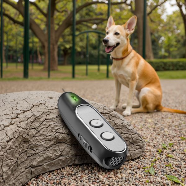 2025 New Eco-friendly Plastic Ultrasonic Dog Repeller Waterproof IP67 Anti Barking Multifunction Training Device >20 Hours