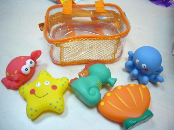 8.5cm Length Squeezing Rubber Bath Toys Phthalate Free Vinyl Crab / Octopus Shaped