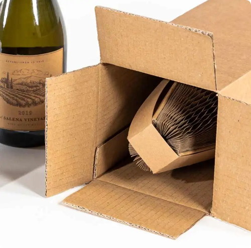 Kraft Paper Honeycomb Paper Sleeve Packaging 100% Eco-friendly for Liquor Bottle Packaging