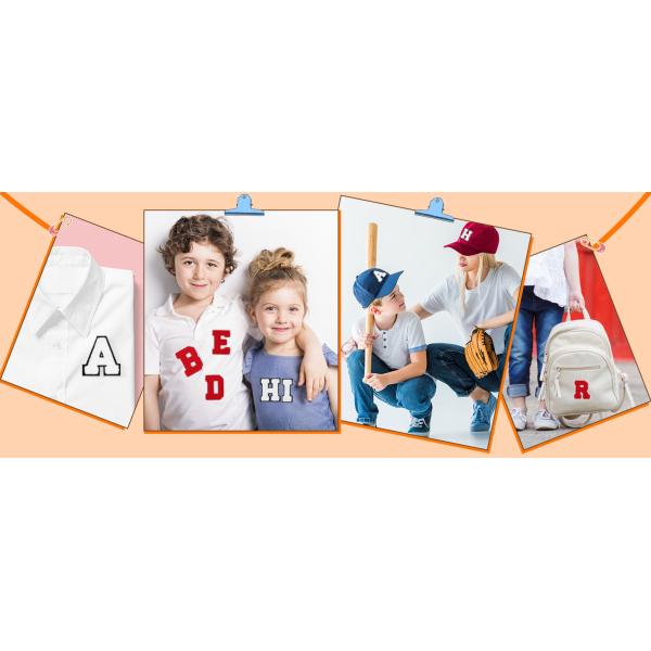 Chenille Letter Iron On Patches Red Iron On Letters Patches For Clothing A-Z, Chenille Letters For Clothes, Dress, Hat, Socks, Jeans, Accessories