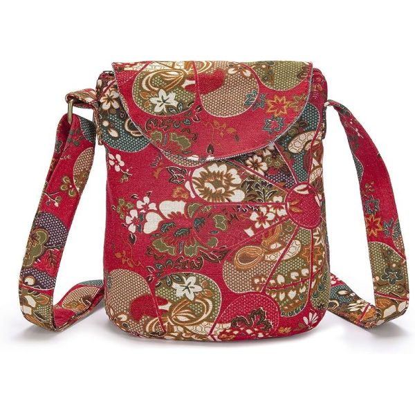 Women's Retro Small Size Canvas Shoulder Bag Hippie Boho Crossbody Handbag