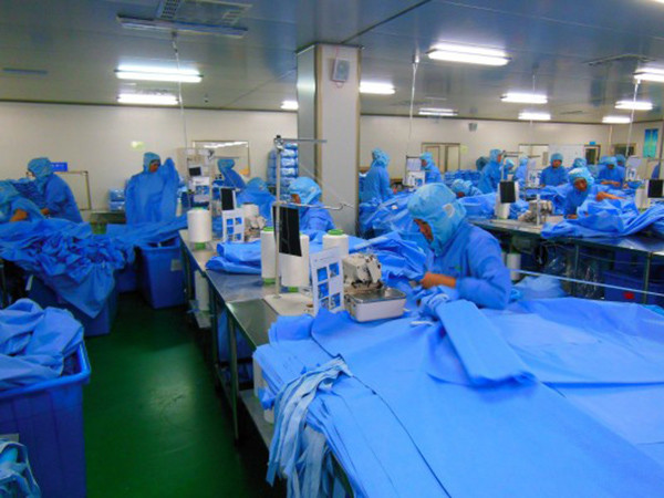 Reinforced surgical gown antistatic anti-blood bacteria-proof,SMS,blue color