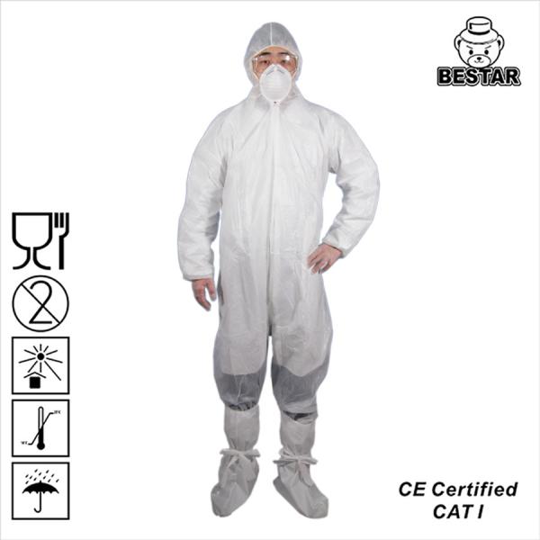 Anti Static Disposable Protective Coverall Disposable Microporous Coverall With Hood Boots