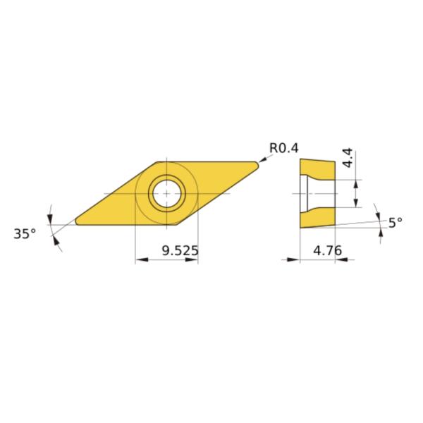VBMT160404-MV Stainless Steel Finishing Tungsten Carbide Inserts PVD Coating